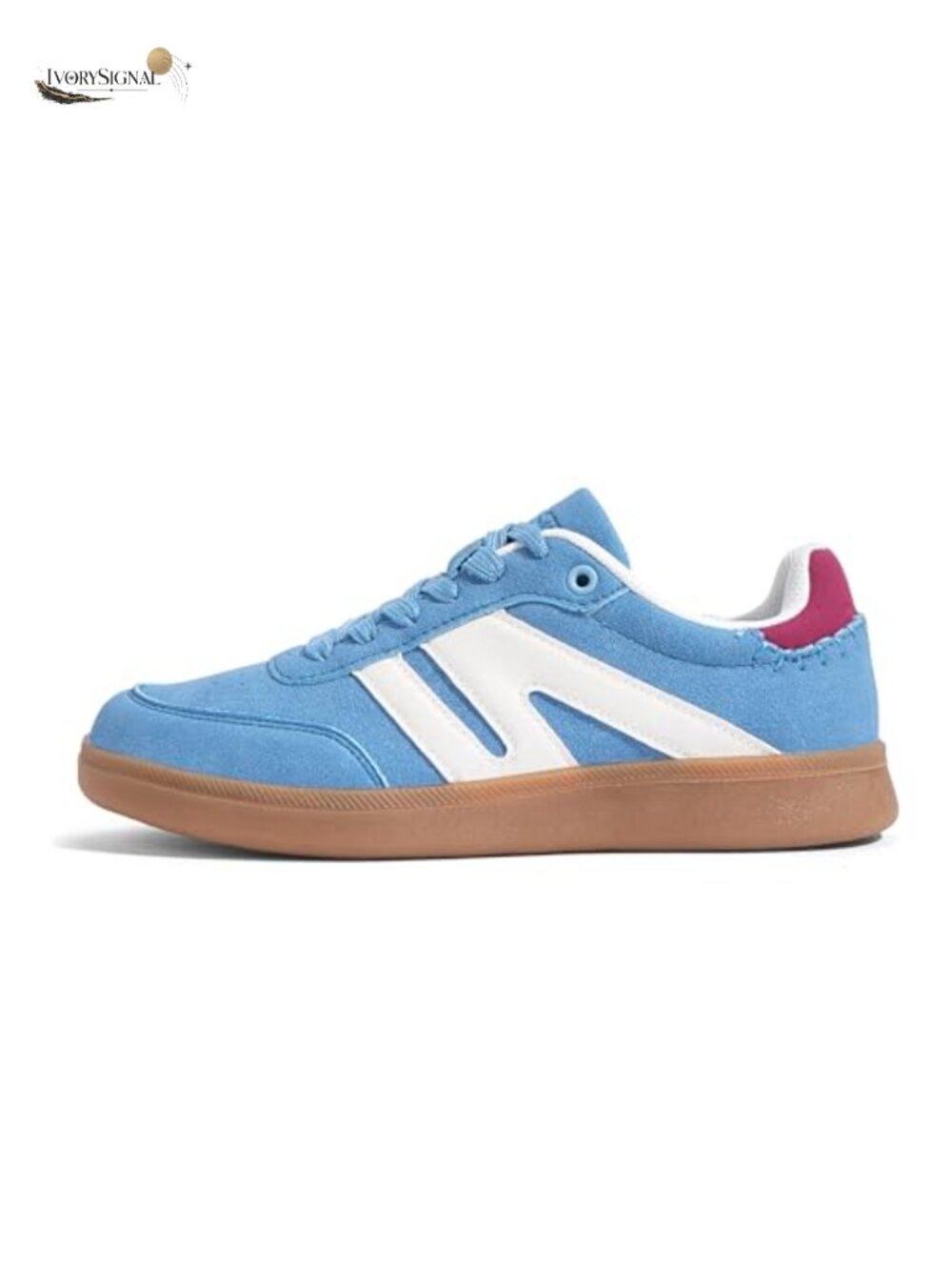 Women's Retro Faux Suede Fashion Sneakers with Gum Sole, Lace-Up, Cushioned